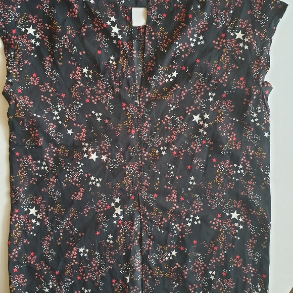 Abercrombie black patterned cap sleeve blouse - Picture 2 of 3